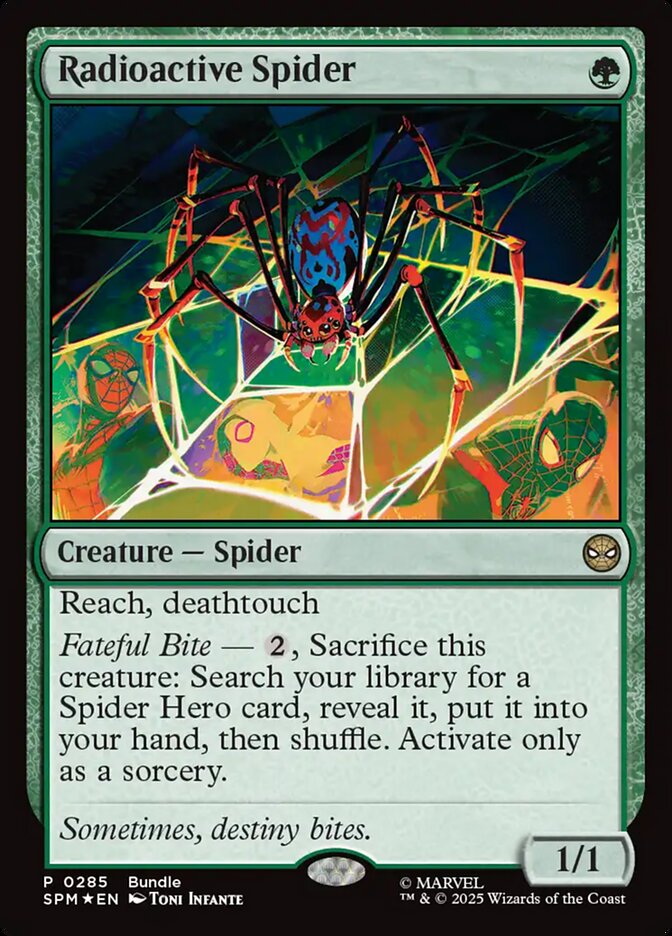 Radioactive Spider – Rare Magic: The Gathering card from Marvel's Spider-Man (#285)