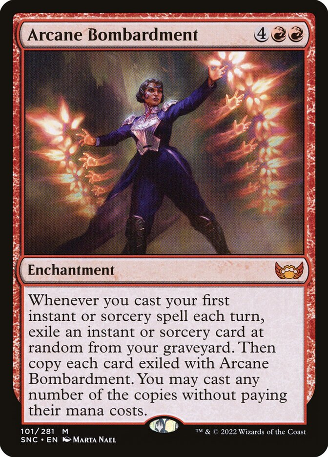 Arcane Bombardment – Mythic Magic: The Gathering card from Streets of New Capenna (#101)