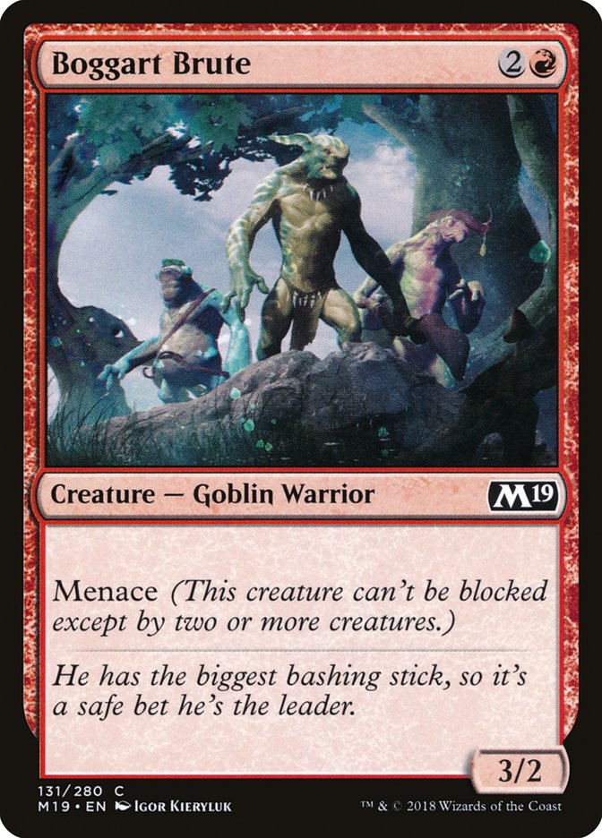 Boggart Brute – Common Magic: The Gathering card from Core Set 2019 (#131)