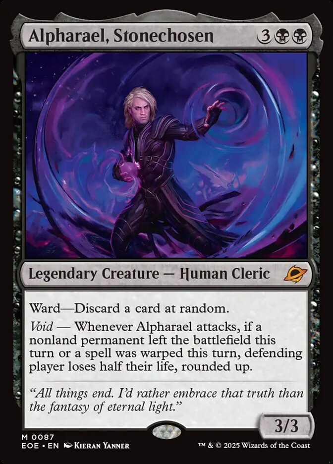Alpharael, Stonechosen – Mythic Magic: The Gathering card from Edge of Eternities (#87)