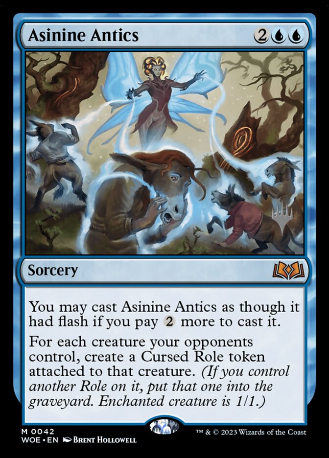 Asinine Antics – Mythic Magic: The Gathering card from Wilds of Eldraine Promos (#42p)