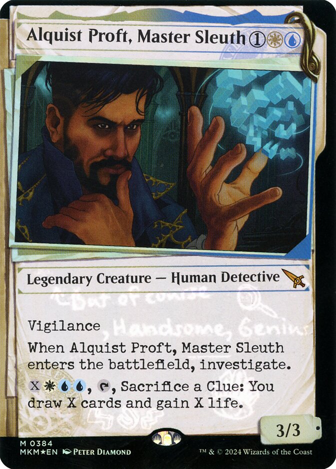 Alquist Proft, Master Sleuth – Mythic Magic: The Gathering card from Murders at Karlov Manor (#384)