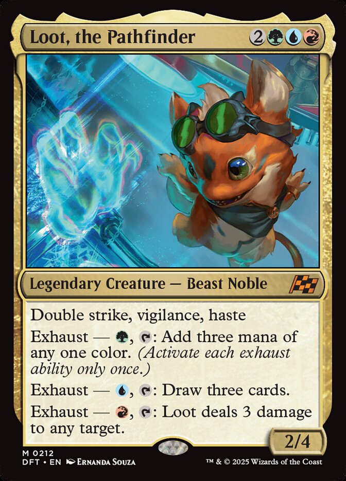 Loot, the Pathfinder – Mythic Magic: The Gathering card from Aetherdrift (#212)