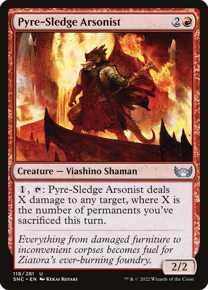 Pyre-Sledge Arsonist – Uncommon Magic: The Gathering card from Streets of New Capenna (#118)