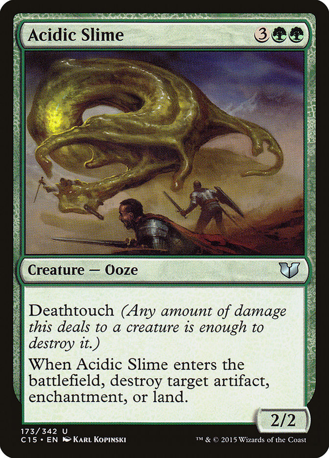 Acidic Slime – Uncommon Magic: The Gathering card from Commander 2015 (#173)