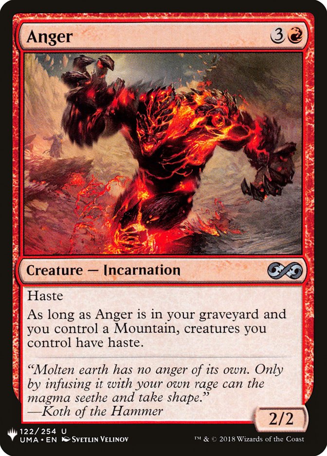 Anger – Uncommon Magic: The Gathering card from The List (#UMA-122)
