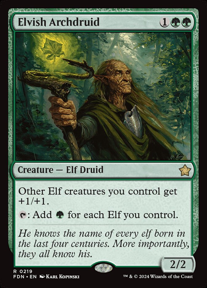 Elvish Archdruid – Rare Magic: The Gathering card from Foundations (#219)