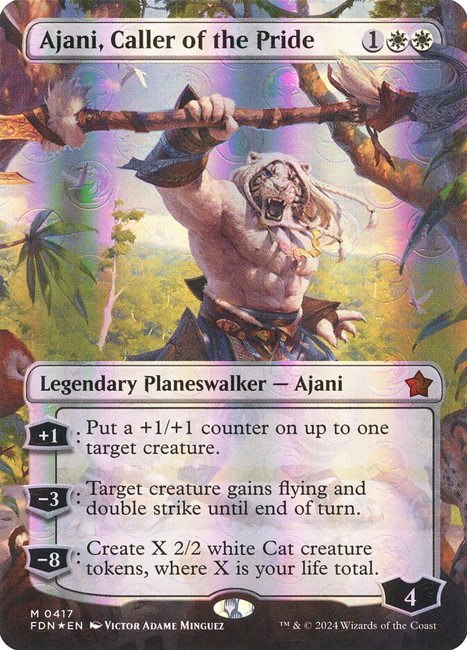 Ajani, Caller of the Pride – Mythic Magic: The Gathering card from Foundations (#417)