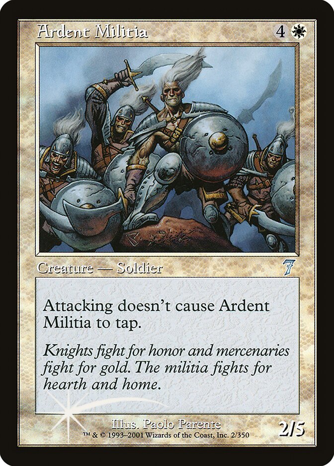 Ardent Militia – Uncommon Magic: The Gathering card from Seventh Edition (#2★)