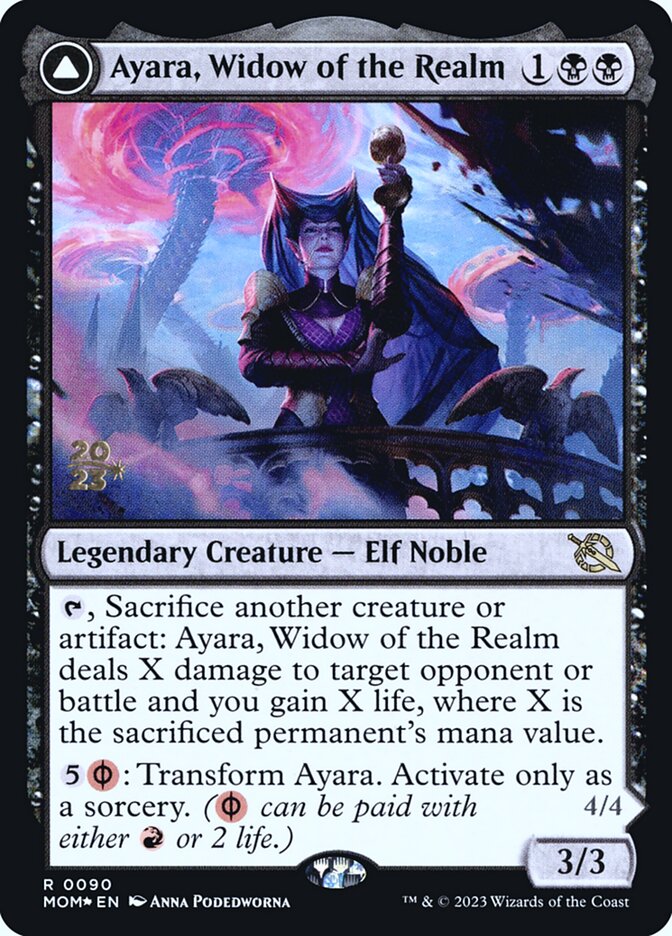 Ayara, Widow of the Realm // Ayara, Furnace Queen – Rare Magic: The Gathering card from March of the Machine Promos (#90s)