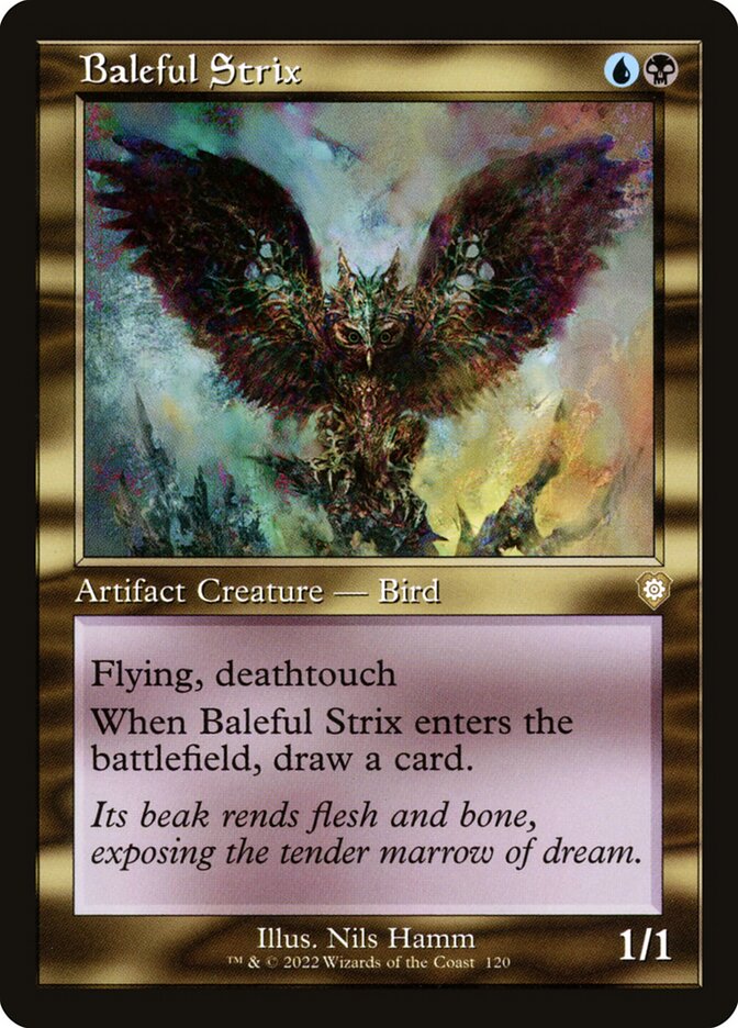 Baleful Strix – Rare Magic: The Gathering card from The Brothers' War Commander (#120)