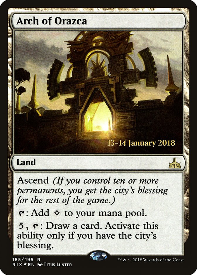 Arch of Orazca – Rare Magic: The Gathering card from Rivals of Ixalan Promos (#185s)