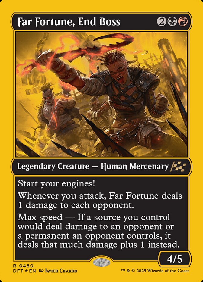 Far Fortune, End Boss – Rare Magic: The Gathering card from Aetherdrift (#480)