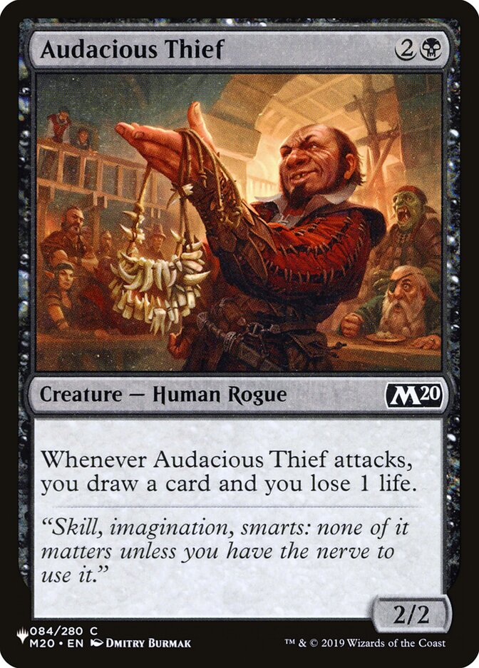 Audacious Thief – Common Magic: The Gathering card from The List (#M20-84)