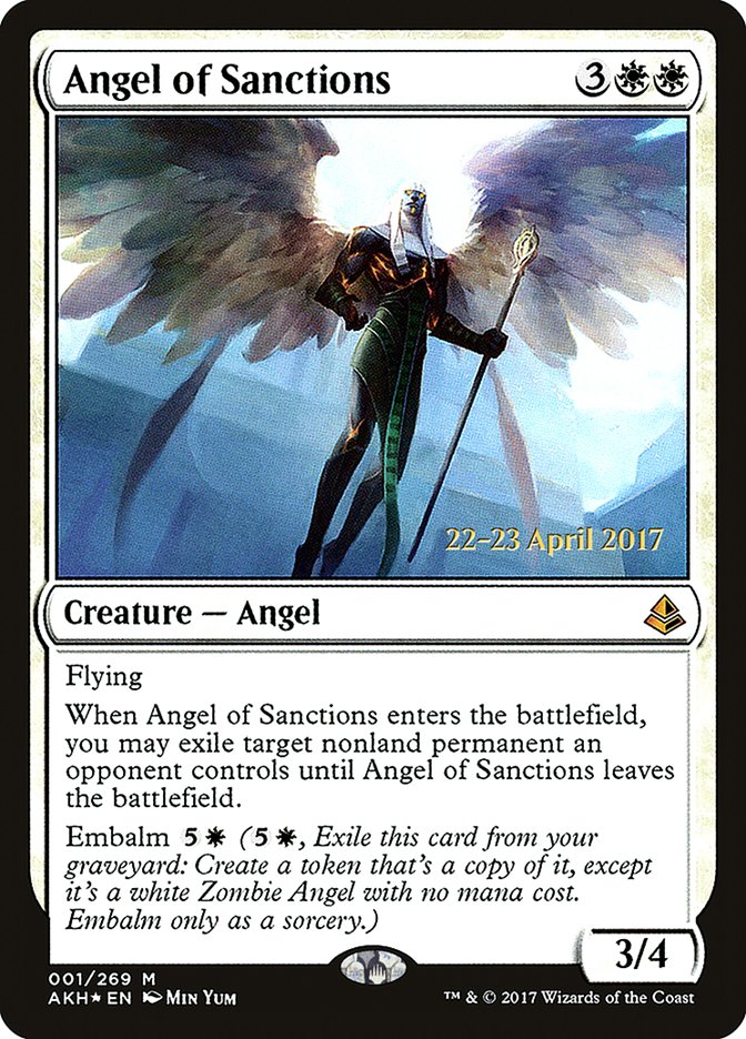 Angel of Sanctions – Mythic Magic: The Gathering card from Amonkhet Promos (#1s)
