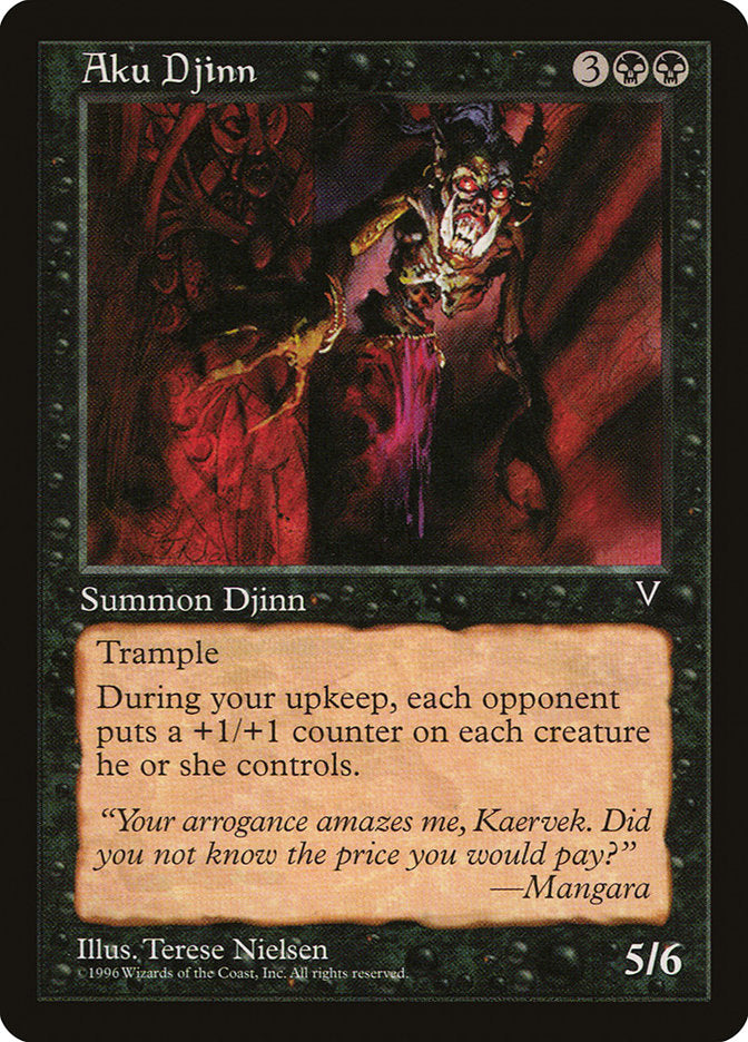 Aku Djinn – Rare Magic: The Gathering card from Visions (#51)