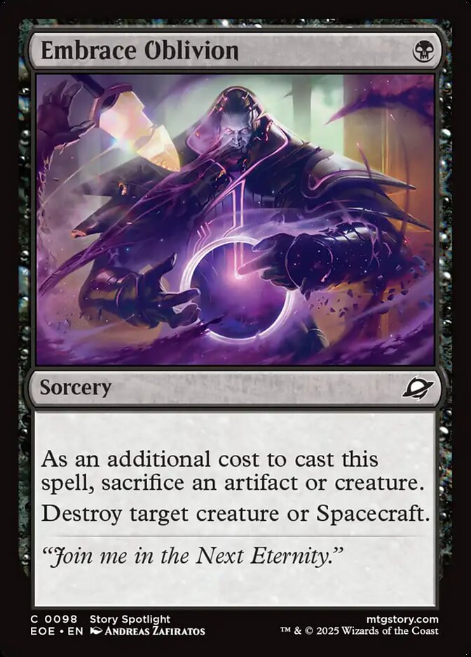 Embrace Oblivion – Common Magic: The Gathering card from Edge of Eternities (#98)
