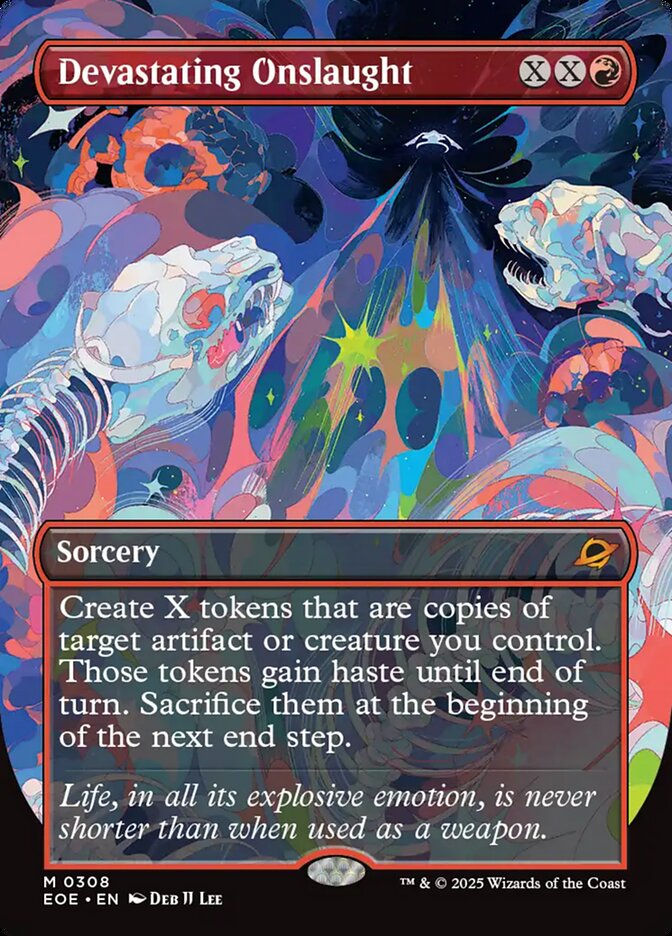 Devastating Onslaught – Mythic Magic: The Gathering card from Edge of Eternities (#308)