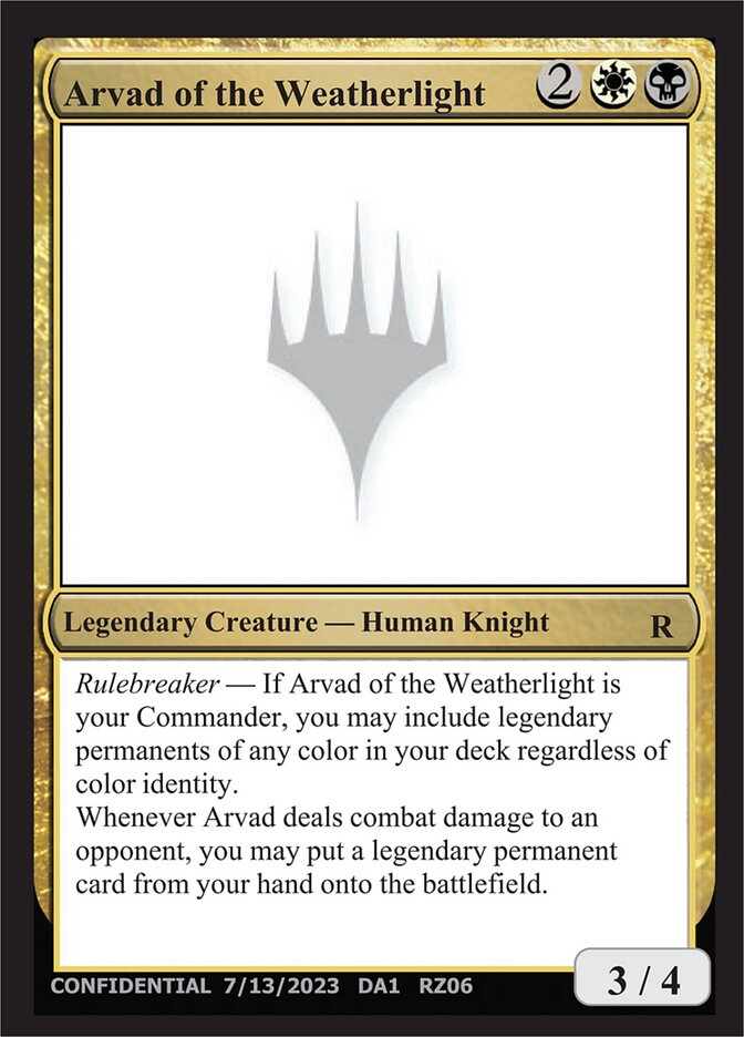 Arvad of the Weatherlight – Rare Magic: The Gathering card from Unknown Event (#RZ06a)