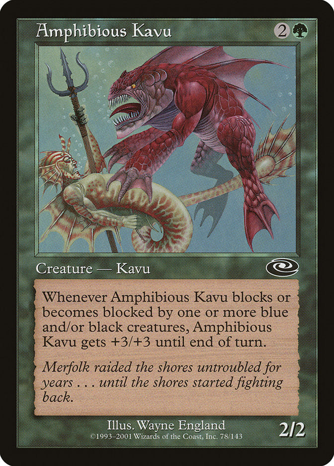 Amphibious Kavu – Common Magic: The Gathering card from Planeshift (#78)