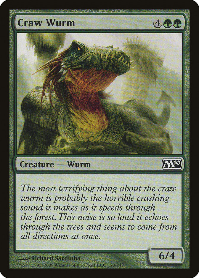 Craw Wurm – Common Magic: The Gathering card from Magic 2010 (#173)