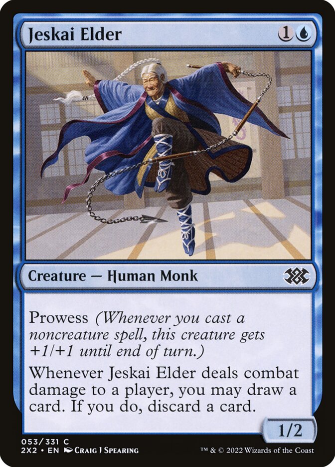 Jeskai Elder – Common Magic: The Gathering card from Double Masters 2022 (#53)