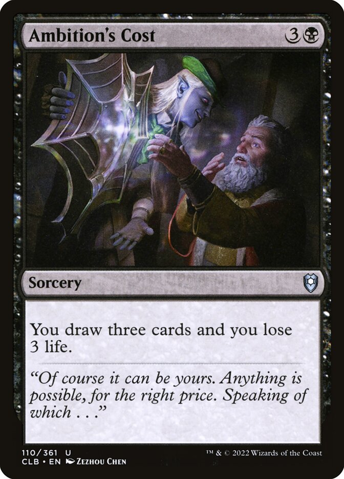 Ambition's Cost – Uncommon Magic: The Gathering card from Commander Legends: Battle for Baldur's Gate (#110)