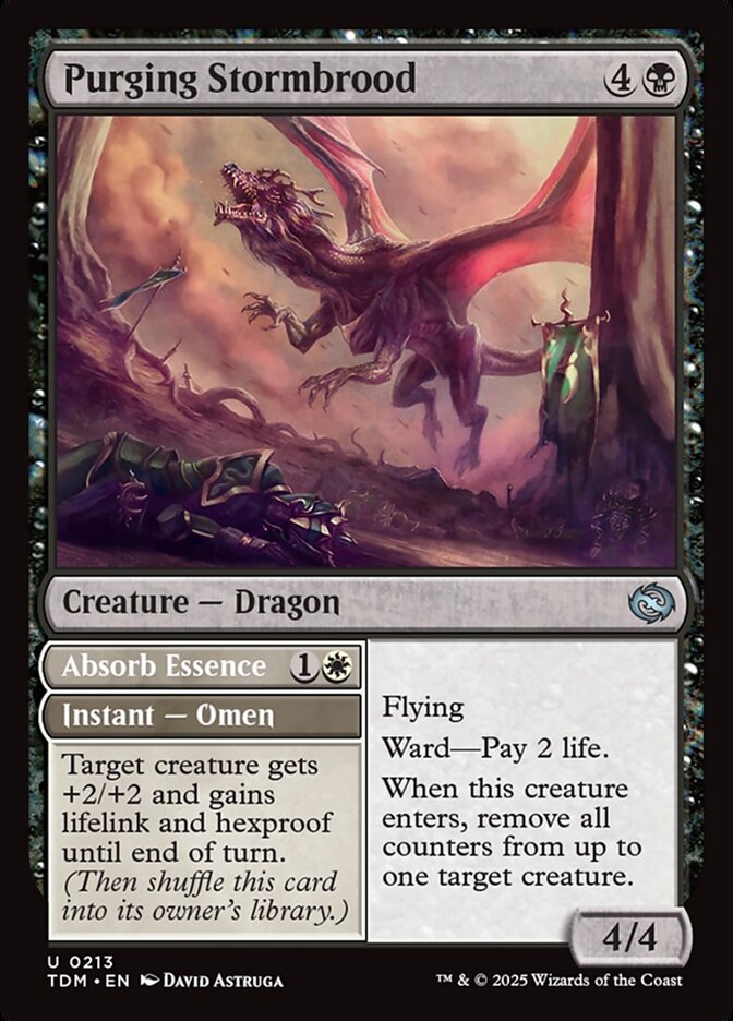 Purging Stormbrood // Absorb Essence – Uncommon Magic: The Gathering card from Tarkir: Dragonstorm (#213)