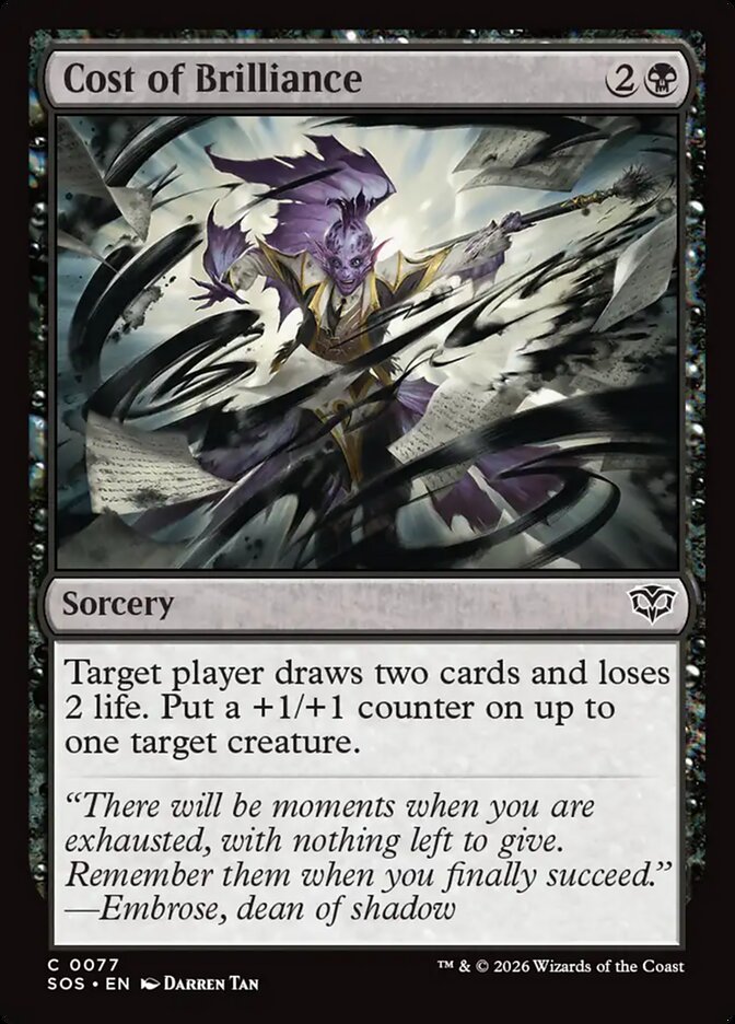Cost of Brilliance – Common Magic: The Gathering card from Secrets of Strixhaven (#77)