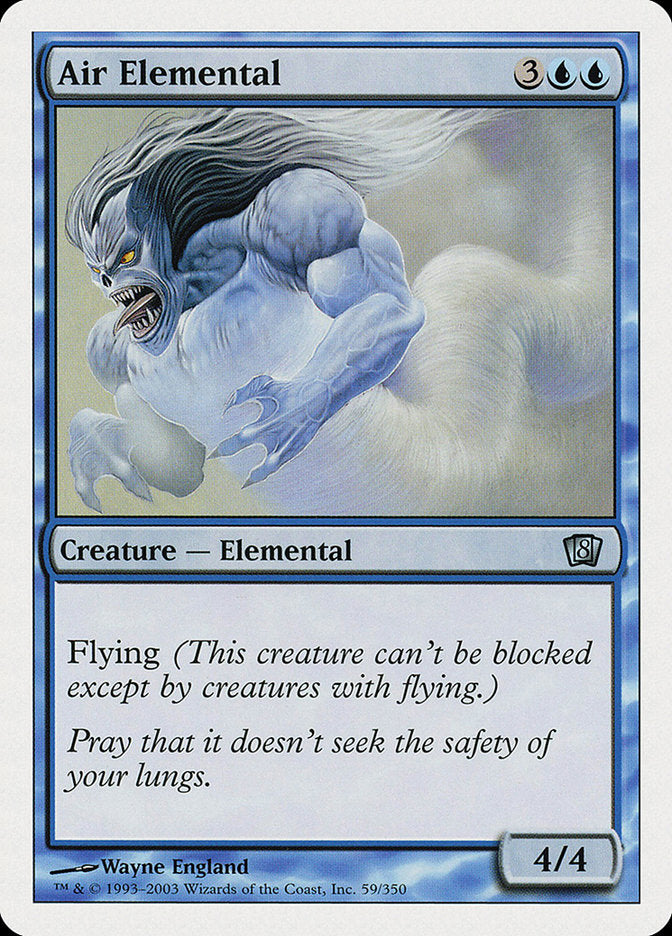 Air Elemental – Uncommon Magic: The Gathering card from Eighth Edition (#59)