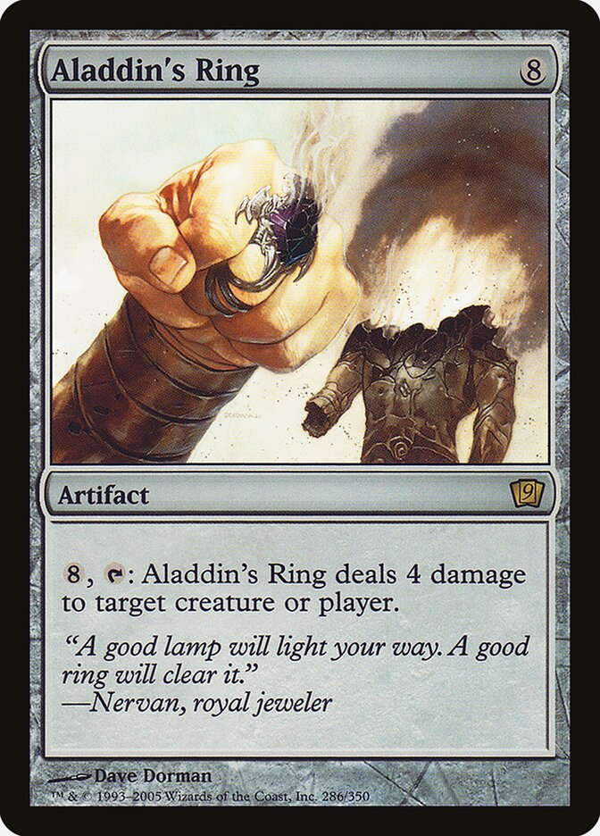 Aladdin's Ring – Rare Magic: The Gathering card from Ninth Edition (#286★)