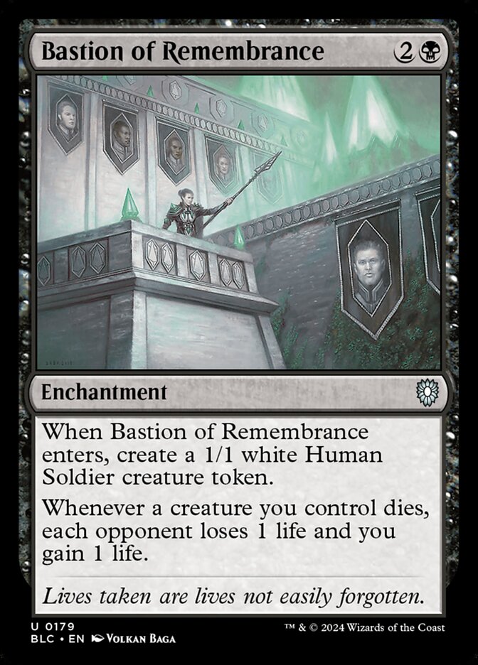 Bastion of Remembrance – Uncommon Magic: The Gathering card from Bloomburrow Commander (#179)
