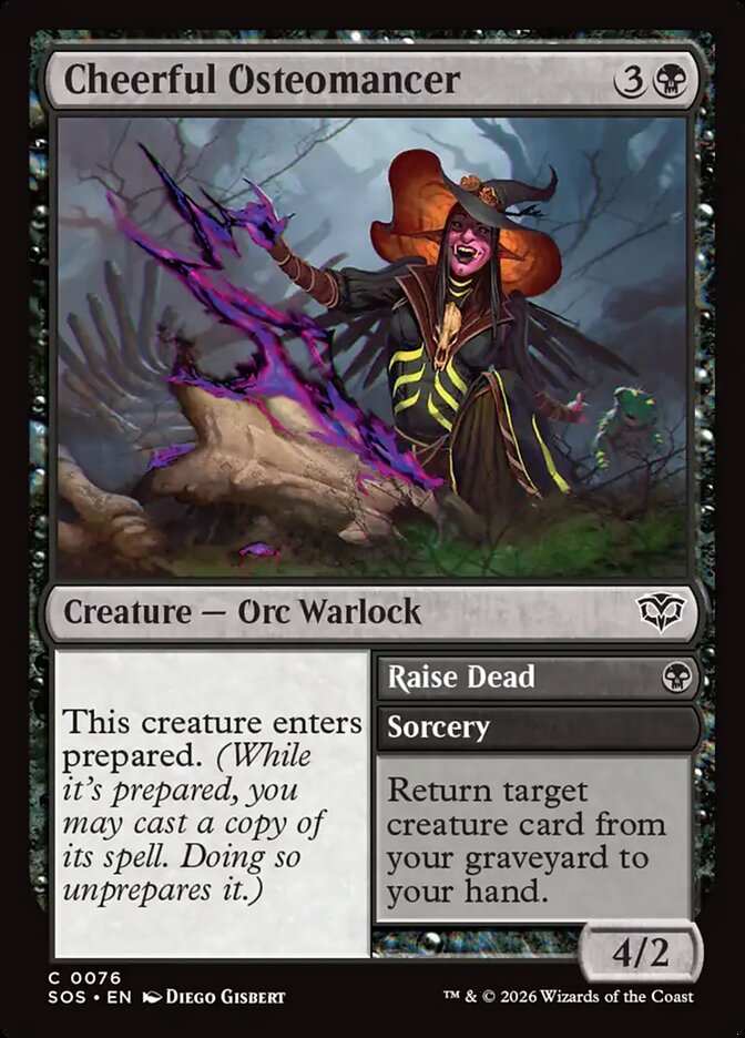 Cheerful Osteomancer // Raise Dead – Common Magic: The Gathering card from Secrets of Strixhaven (#76)