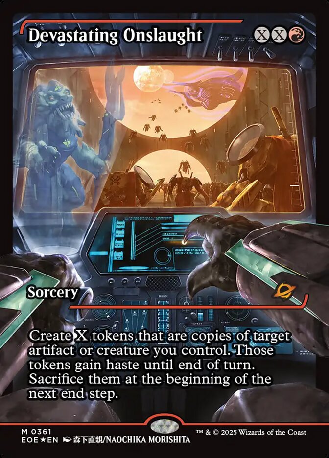 Devastating Onslaught – Mythic Magic: The Gathering card from Edge of Eternities (#361)