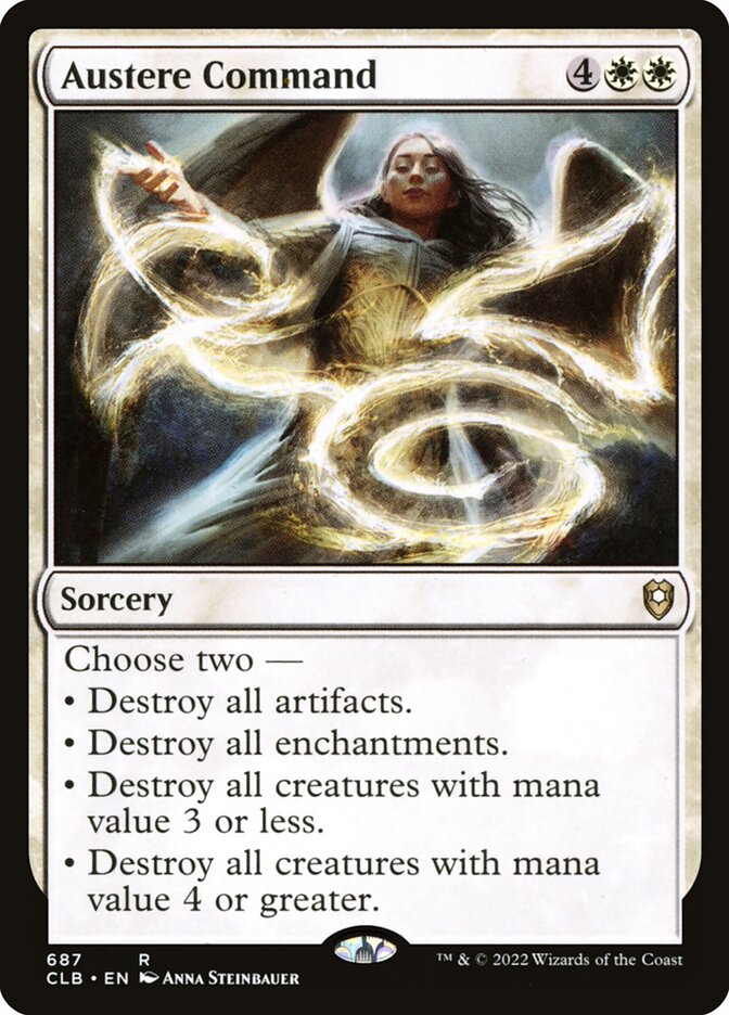 Austere Command – Rare Magic: The Gathering card from Commander Legends: Battle for Baldur's Gate (#687)