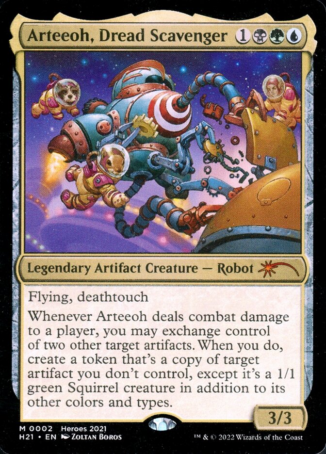Arteeoh, Dread Scavenger – Mythic Magic: The Gathering card from 2021 Heroes of the Realm (#2)