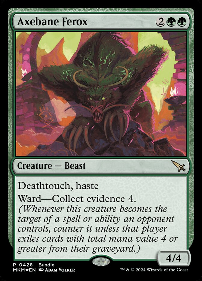Axebane Ferox – Rare Magic: The Gathering card from Murders at Karlov Manor (#428)