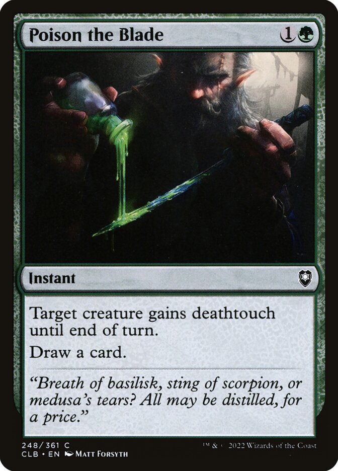 Poison the Blade – Common Magic: The Gathering card from Commander Legends: Battle for Baldur's Gate (#248)