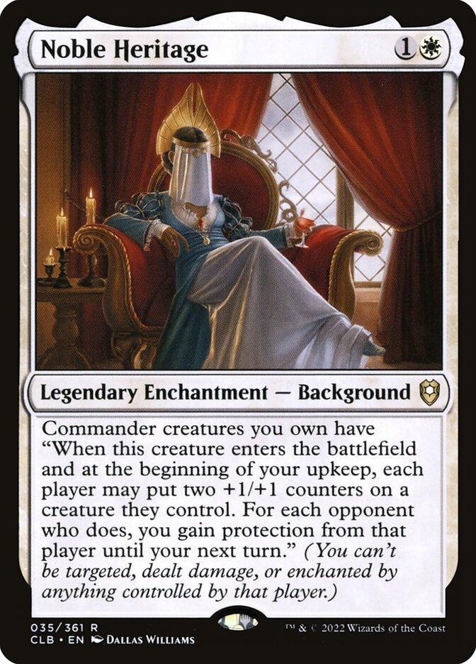 Noble Heritage – Rare Magic: The Gathering card from Commander Legends: Battle for Baldur's Gate (#35)