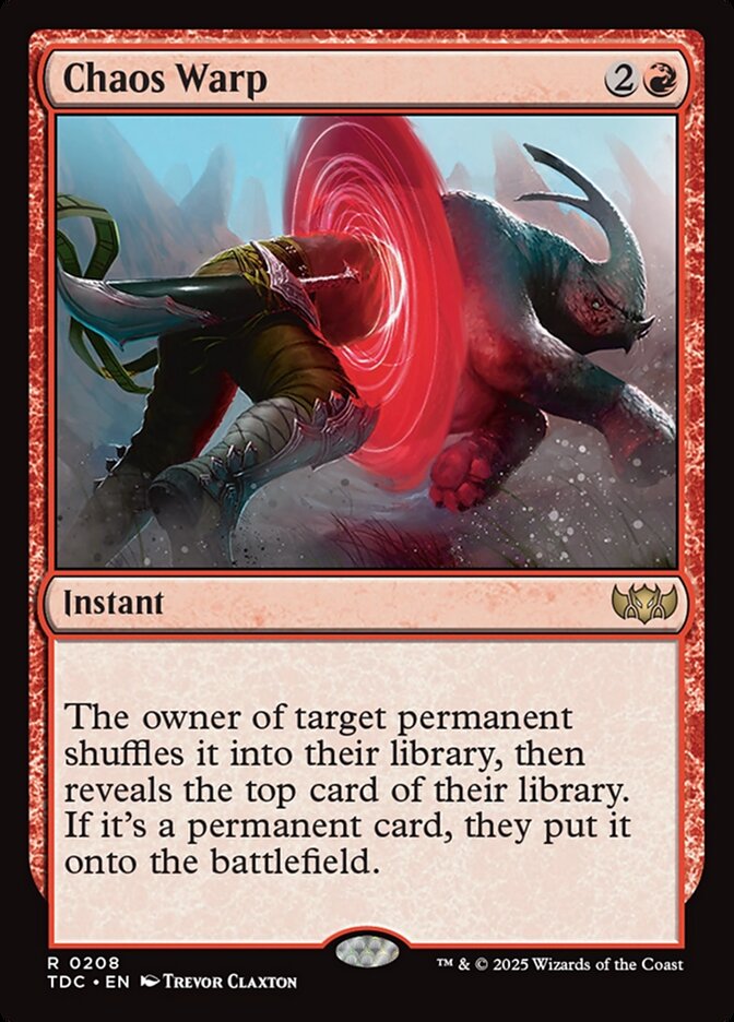 Chaos Warp – Rare Magic: The Gathering card from Tarkir: Dragonstorm Commander (#208)