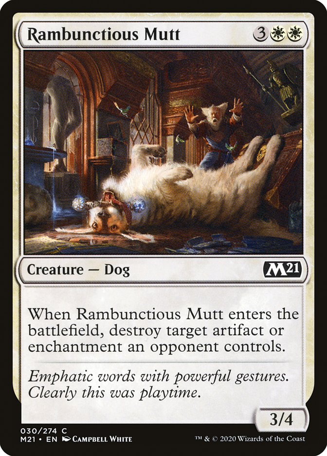 Rambunctious Mutt – Common Magic: The Gathering card from Core Set 2021 (#30)