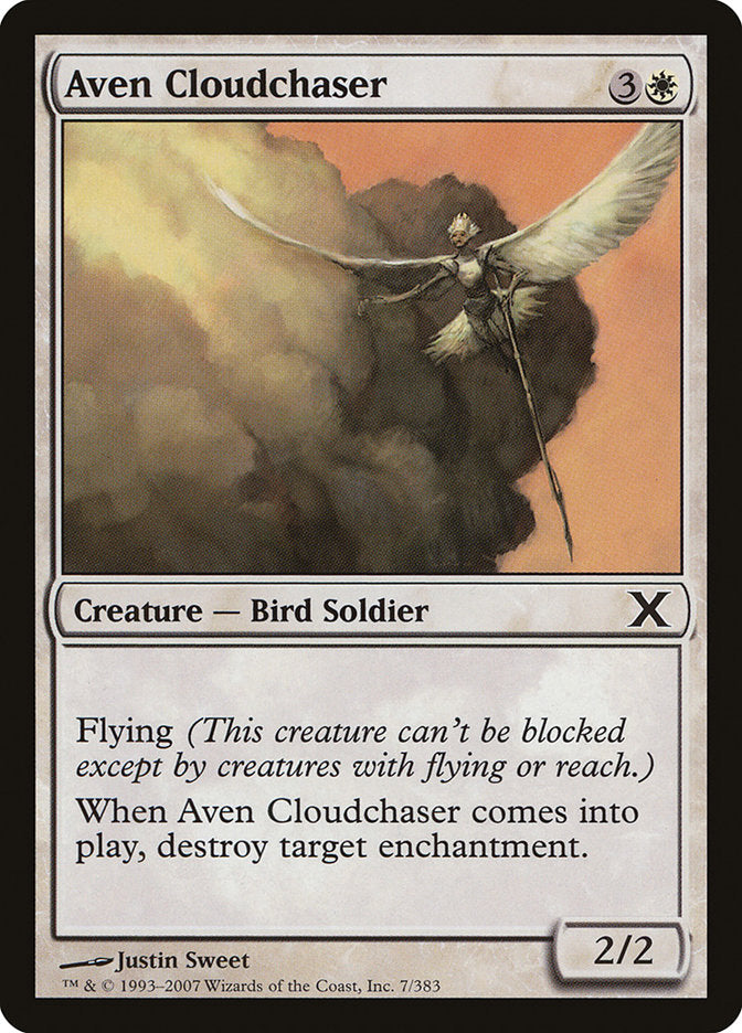 Aven Cloudchaser – Common Magic: The Gathering card from Tenth Edition (#7)