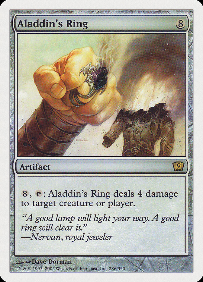 Aladdin's Ring – Rare Magic: The Gathering card from Ninth Edition (#286)