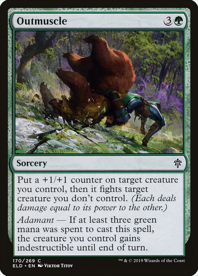Outmuscle – Common Magic: The Gathering card from Throne of Eldraine (#170)