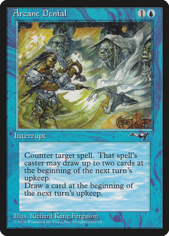 Arcane Denial – Common Magic: The Gathering card from Alliances (#22b)