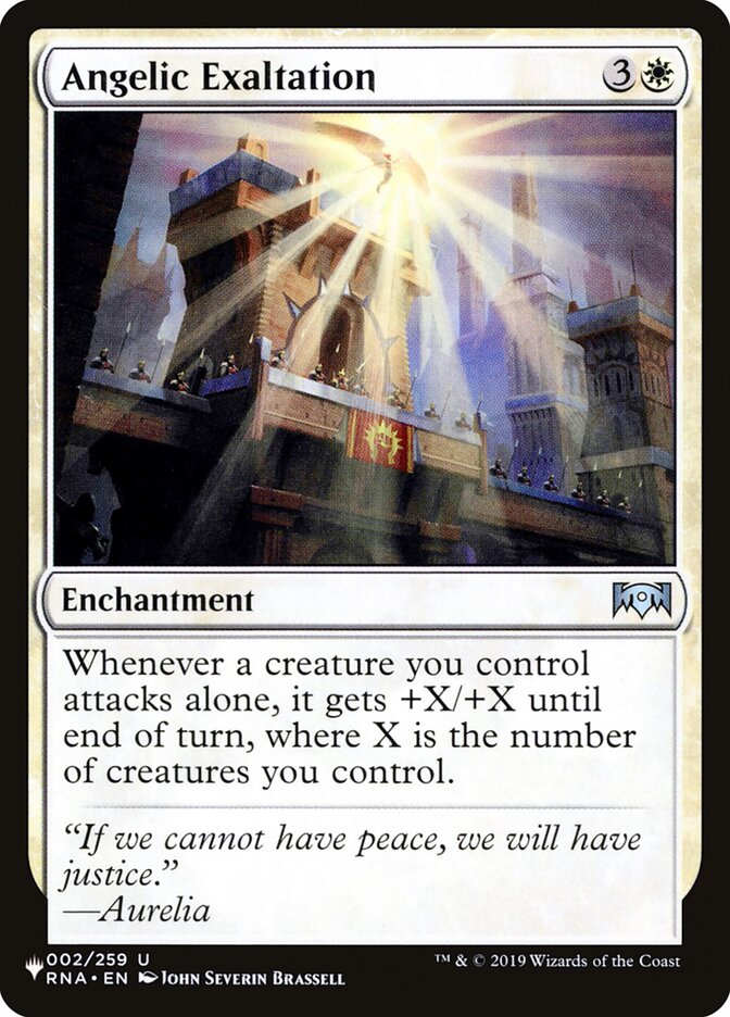 Angelic Exaltation – Uncommon Magic: The Gathering card from The List (#RNA-2)