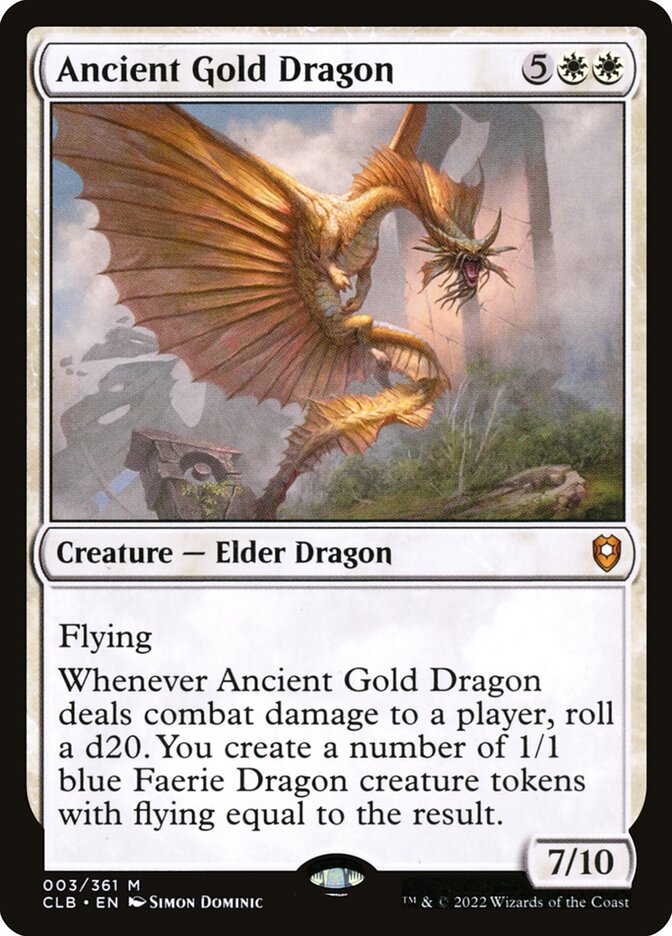 Ancient Gold Dragon – Mythic Magic: The Gathering card from Commander Legends: Battle for Baldur's Gate (#3)