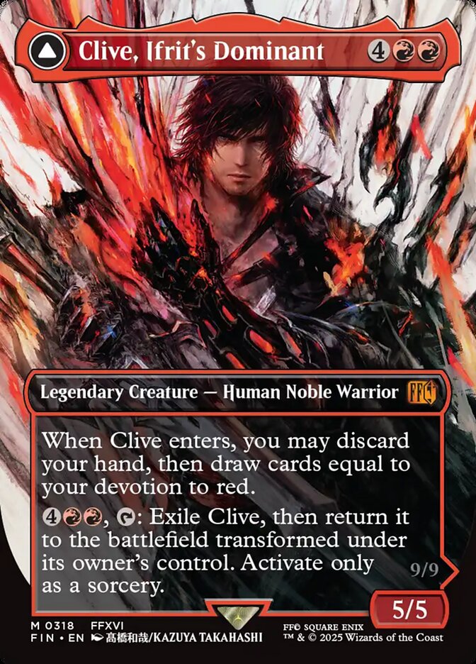 Clive, Ifrit's Dominant // Ifrit, Warden of Inferno – Mythic Magic: The Gathering card from Final Fantasy (#318)