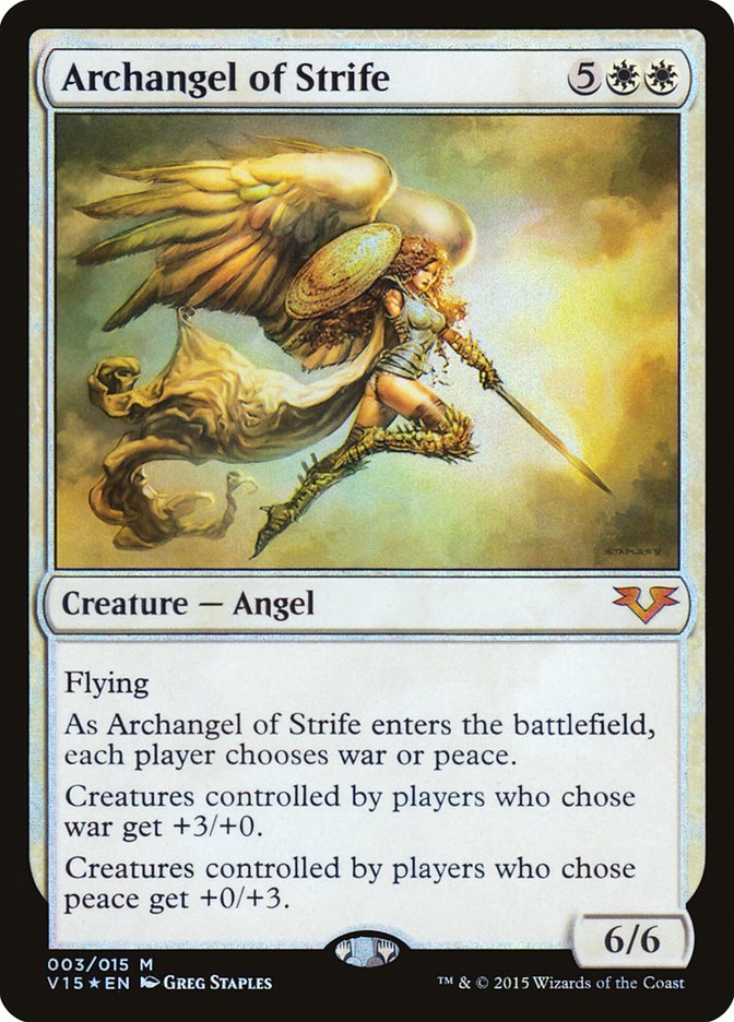Archangel of Strife – Mythic Magic: The Gathering card from From the Vault: Angels (#3)