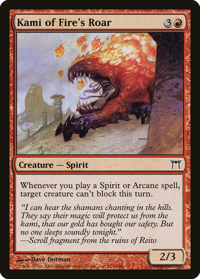 Kami of Fire's Roar – Common Magic: The Gathering card from Champions of Kamigawa (#174)